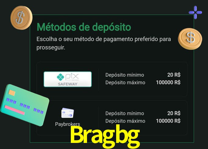 O cassino Bragbg oferece uma grande variedade de métodos de pagamento